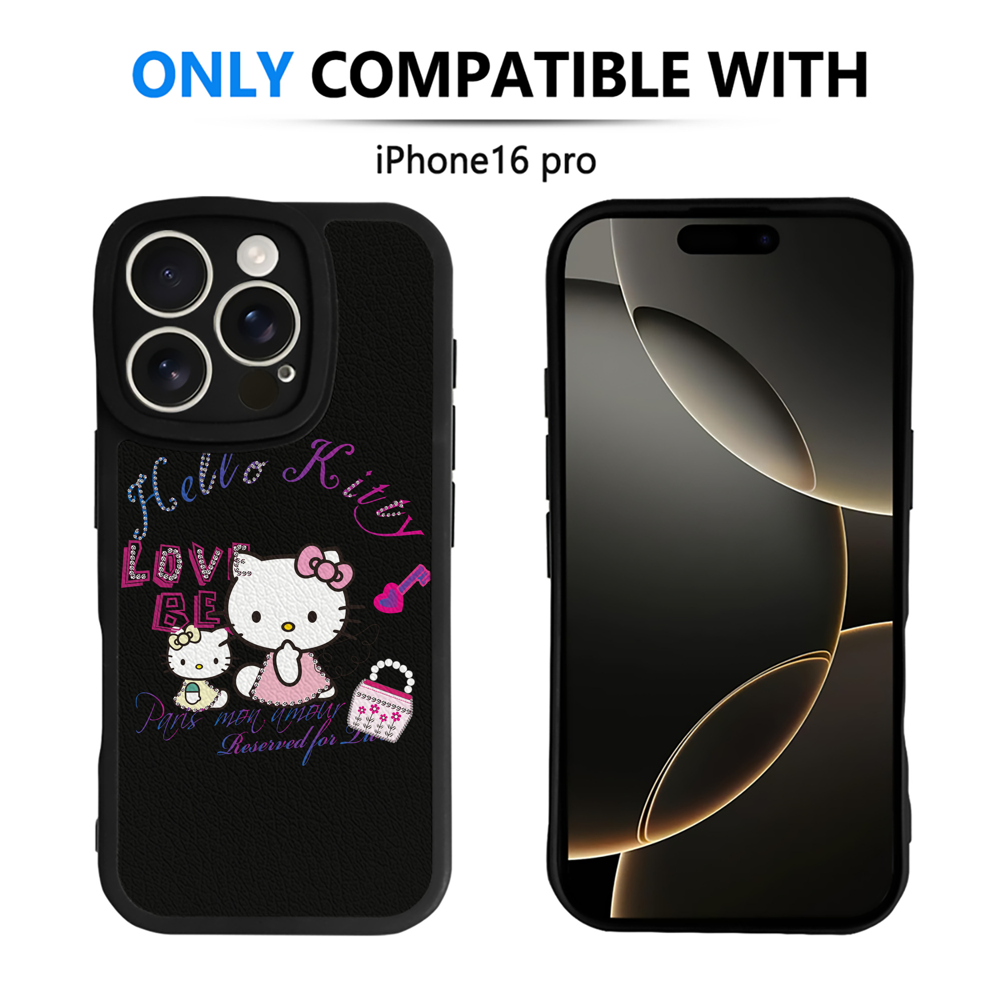（画像用） Hello Kitty ハローキティ 【iPhone 16シリーズ対応】シリコンスマホケース（レザー調） 材質：シリコン
